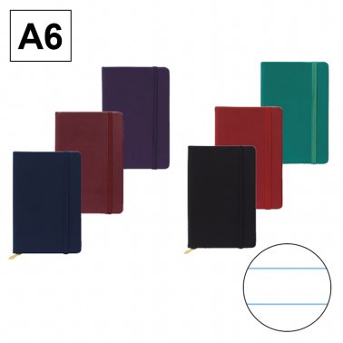 Blok A6 s gumicom  - tvrdi uvez - diktando, razne boje
