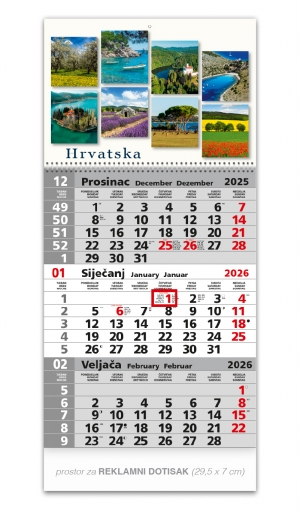 KALENDAR TROMJESEČNI SA SLIKOM 